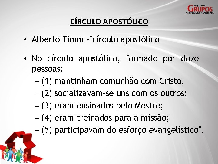 CÍRCULO APOSTÓLICO • Alberto Timm -"círculo apostólico • No círculo apostólico, formado por doze