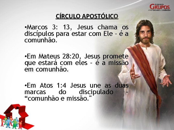 CÍRCULO APOSTÓLICO • Marcos 3: 13, Jesus chama os discípulos para estar com Ele
