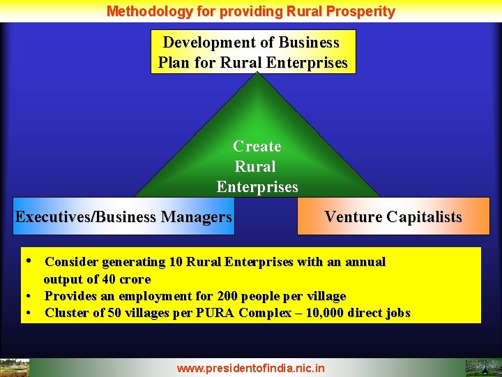 Methodology for providing Rural Prosperity Development of Business Plan for Rural Enterprises Create Rural