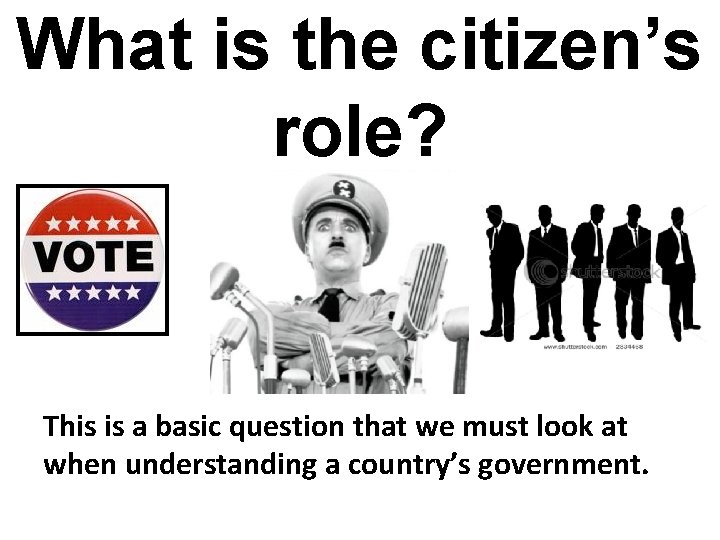 What is the citizen’s role? This is a basic question that we must look