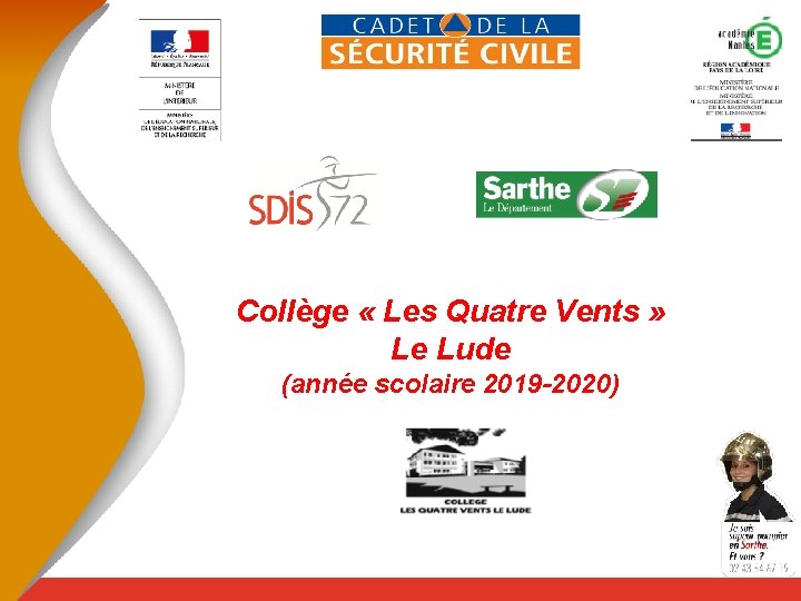 Collège « Les Quatre Vents » Le Lude (année scolaire 2019 -2020) 