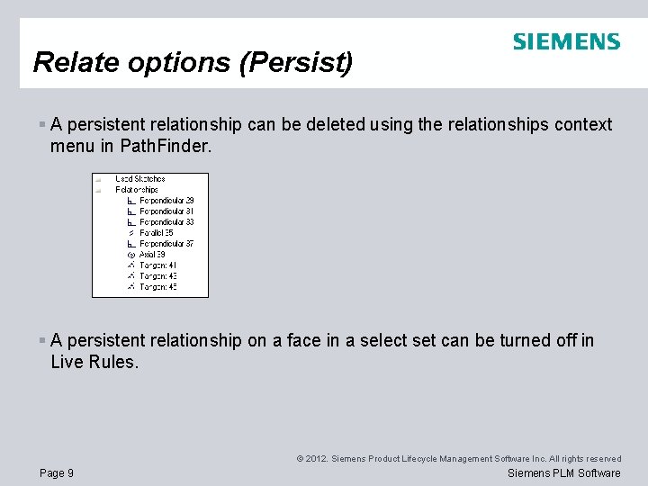 Relate options (Persist) § A persistent relationship can be deleted using the relationships context