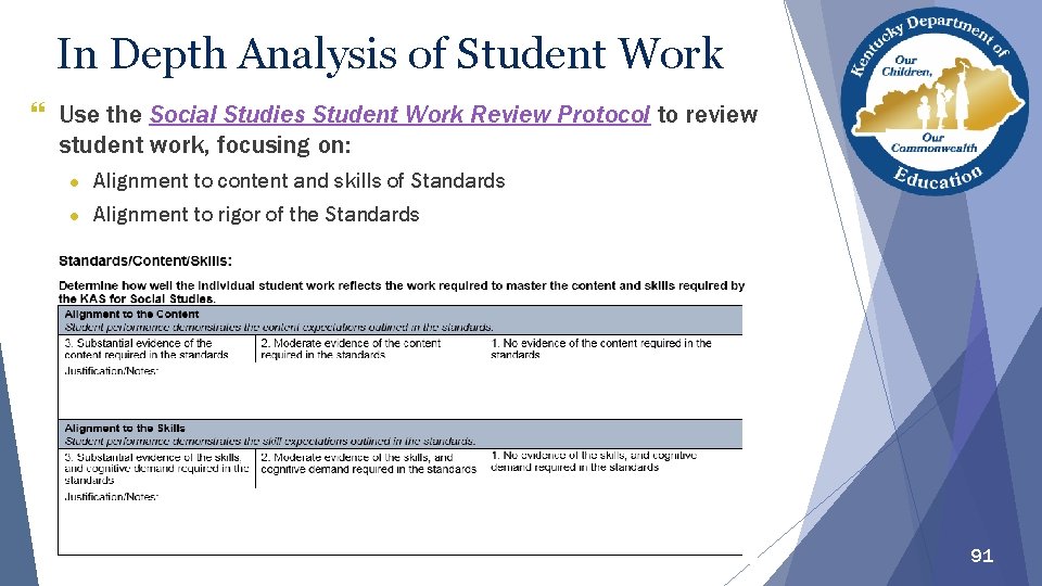 In Depth Analysis of Student Work Use the Social Studies Student Work Review Protocol