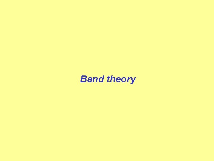 Band theory 