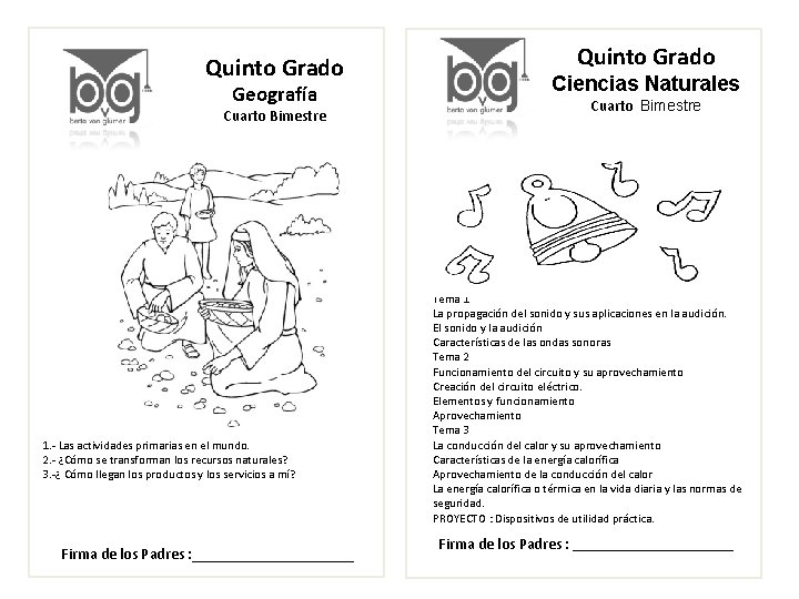 Quinto Grado Geografía Cuarto Bimestre 1. - Las actividades primarias en el mundo. 2.