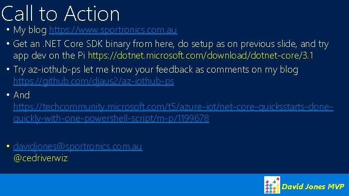 Call to Action • My blog https: //www. sportronics. com. au • Get an.