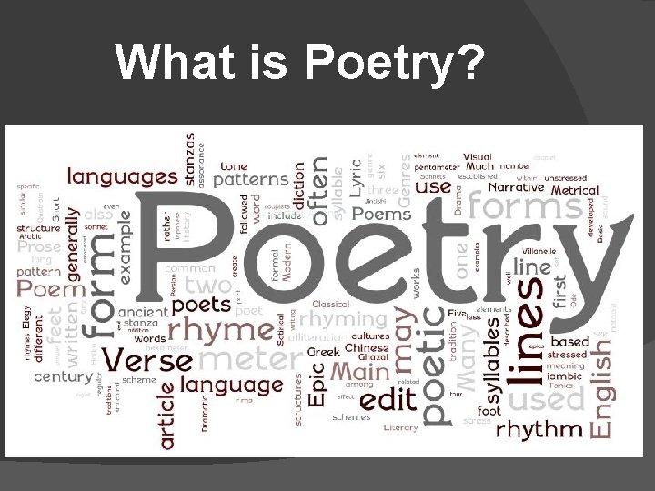 What is Poetry? 