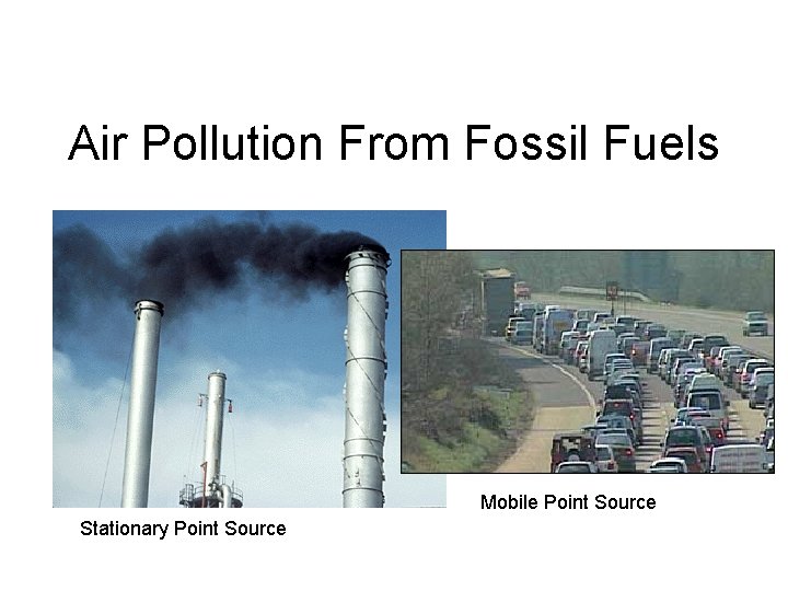 Air Pollution From Fossil Fuels Mobile Point Source Stationary Point Source 