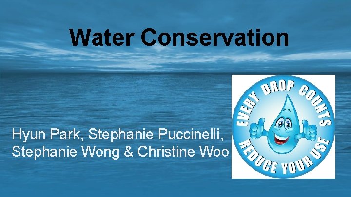 Water Conservation Hyun Park, Stephanie Puccinelli, Stephanie Wong & Christine Woo 