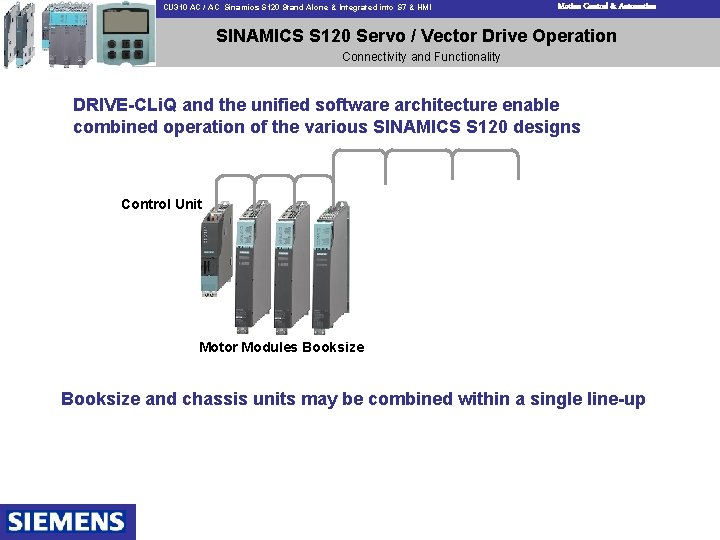 CU 310 AC / AC Sinamics S 120 Stand Alone & Integrated into S