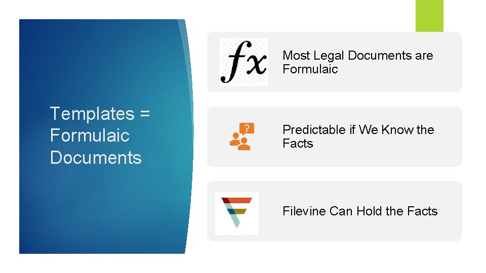 Most Legal Documents are Formulaic Templates = Formulaic Documents Predictable if We Know the