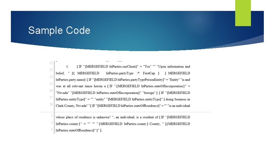 Sample Code 