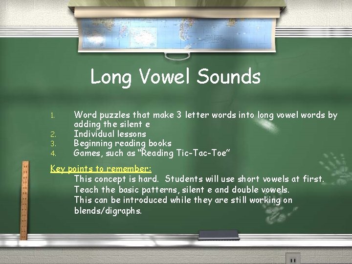 Long Vowel Sounds 1. 2. 3. 4. Word puzzles that make 3 letter words