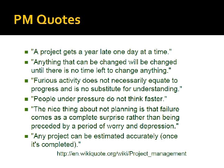 PM Quotes PM Quotes