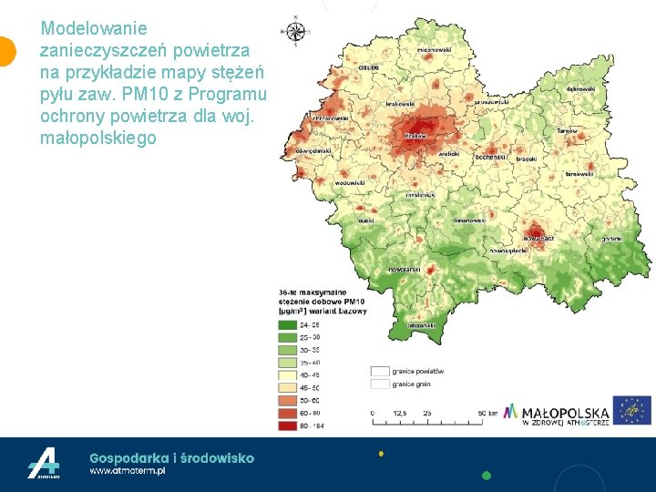 Modelowanie zanieczyszczeń powietrza na przykładzie mapy stężeń pyłu zaw. PM 10 z Programu ochrony