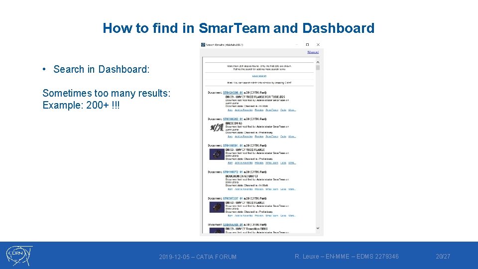 How to find in Smar. Team and Dashboard • Search in Dashboard: Sometimes too