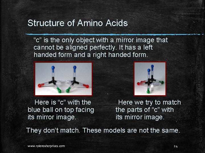 Structure of Amino Acids “c” is the only object with a mirror image that Structure of Amino Acids “c” is the only object with a mirror image that