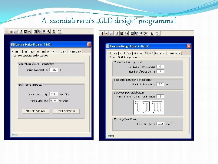 A szondatervezés „GLD design” programmal 