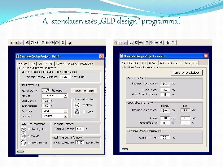 A szondatervezés „GLD design” programmal 