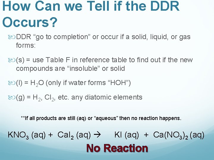 How Can we Tell if the DDR Occurs? DDR “go to completion” or occur