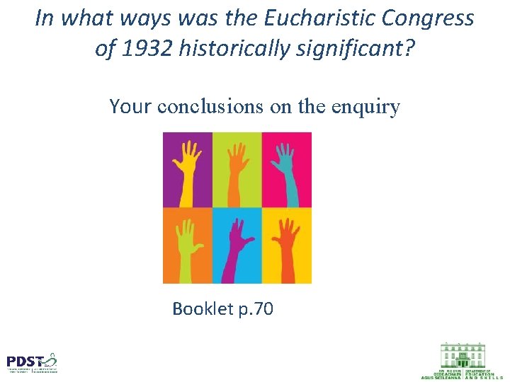 In what ways was the Eucharistic Congress of 1932 historically significant? Your conclusions on