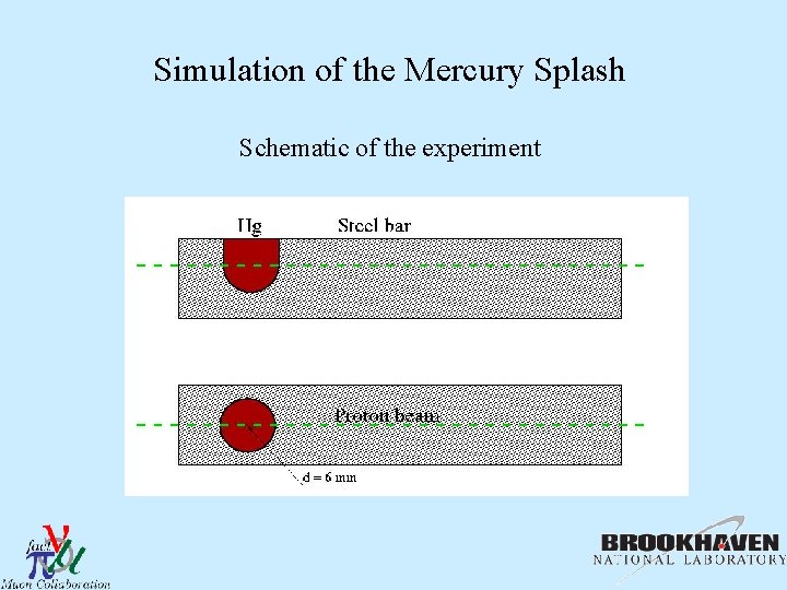 Simulation of the Mercury Splash Schematic of the experiment 