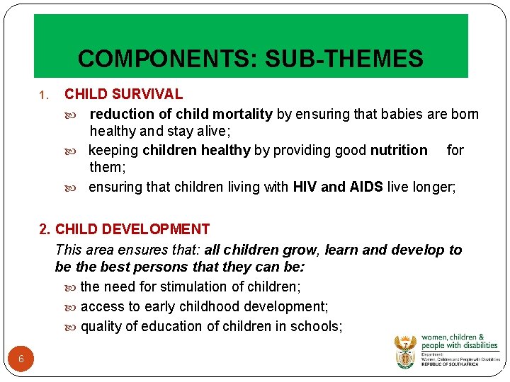 PRESENTATION NATIONAL PLAN OF ACTION FOR CHILDREN NPAC