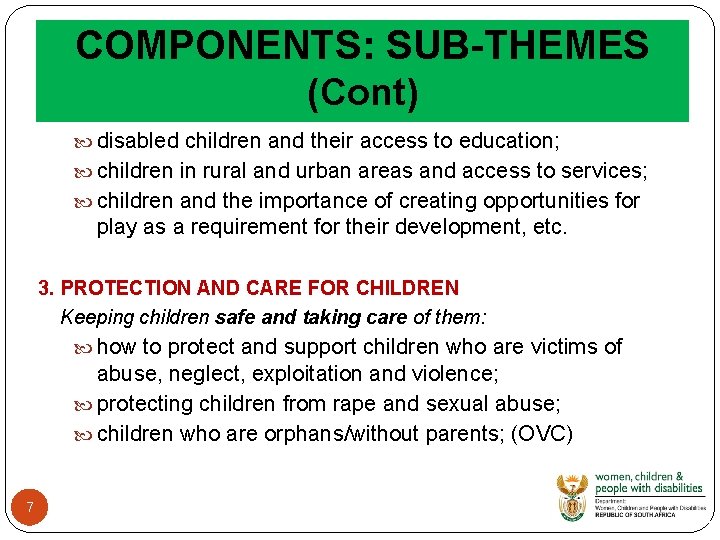 PRESENTATION NATIONAL PLAN OF ACTION FOR CHILDREN NPAC