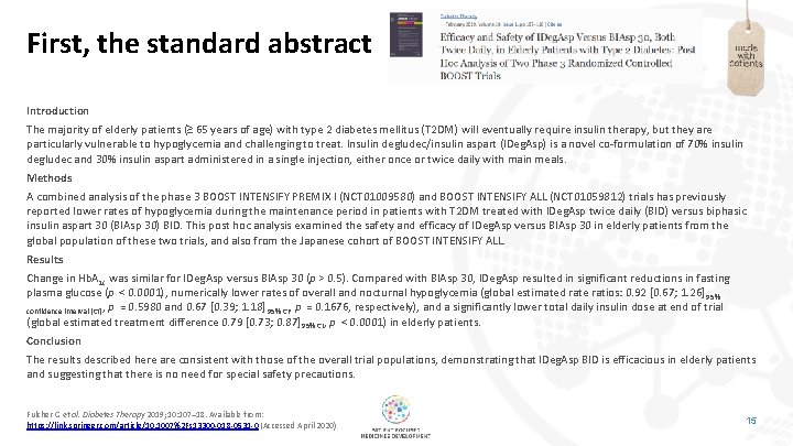 First, the standard abstract Introduction The majority of elderly patients (≥ 65 years of