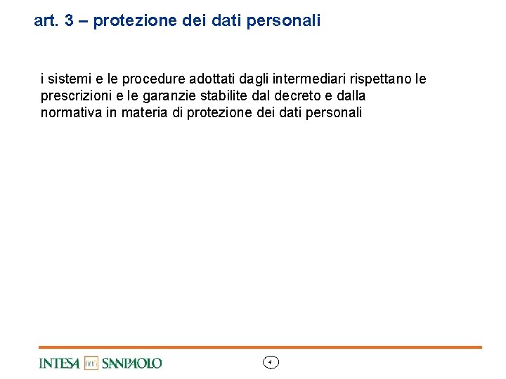 art. 3 – protezione dei dati personali i sistemi e le procedure adottati dagli