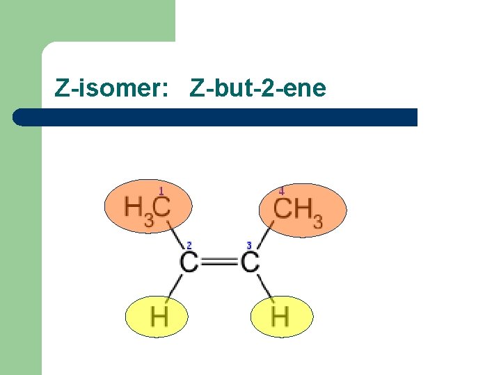 Z-isomer: Z-but-2 -ene 
