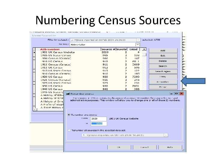 Numbering Census Sources 