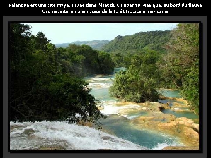 Palenque est une cité maya, située dans l'état du Chiapas au Mexique, au bord