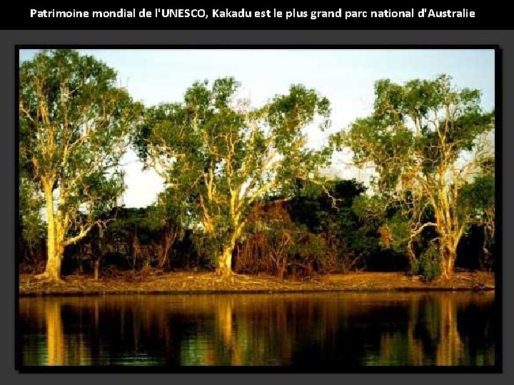 Patrimoine mondial de l'UNESCO, Kakadu est le plus grand parc national d'Australie 