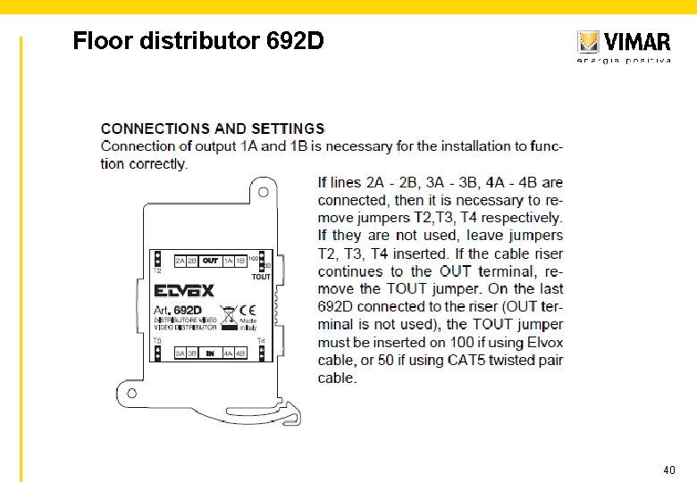 Floor distributor 692 D 40 