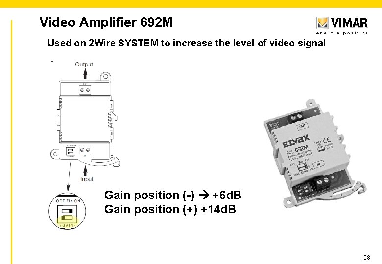 Video Amplifier 692 M Used on 2 Wire SYSTEM to increase the level of