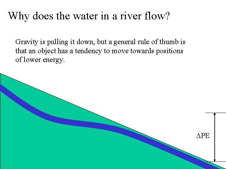 Why does the water in a river flow? Gravity is pulling it down, but