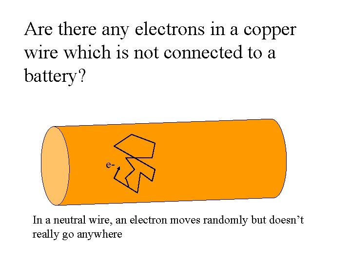 Are there any electrons in a copper wire which is not connected to a