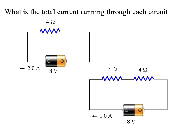 What is the total current running through each circuit 4 W 2. 0 A