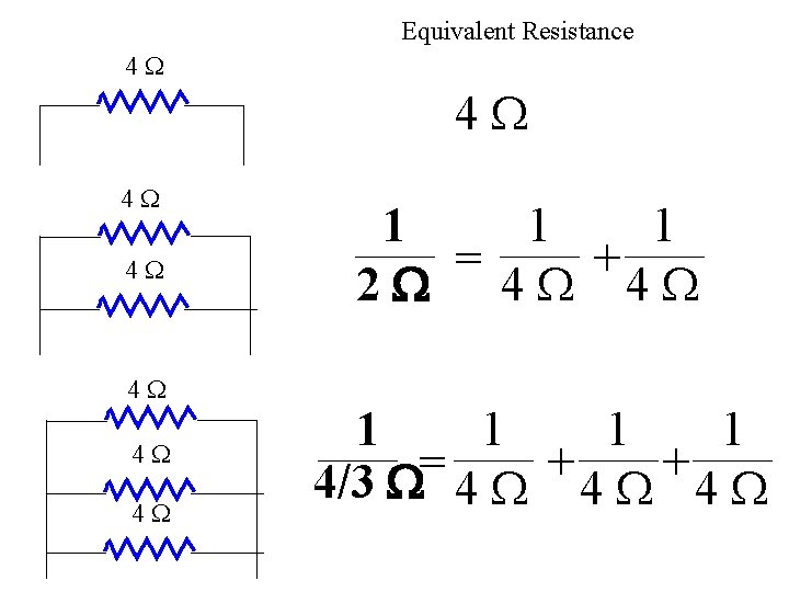 Equivalent Resistance 4 W 4 W 1 1 1 = + 2 W 4