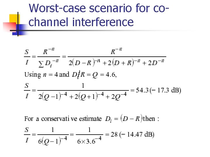 Worst-case scenario for cochannel interference 