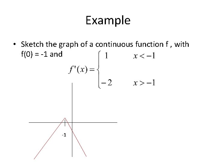 Example • Sketch the graph of a continuous function f , with f(0) =