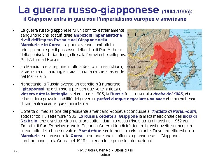 La guerra russo-giapponese (1904 -1905): il Giappone entra in gara con l’imperialismo europeo e