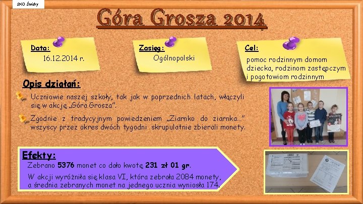 SKO Świdry Data: 16. 12. 2014 r. Góra Grosza 2014 Zasięg: Ogólnopolski Cel: Opis