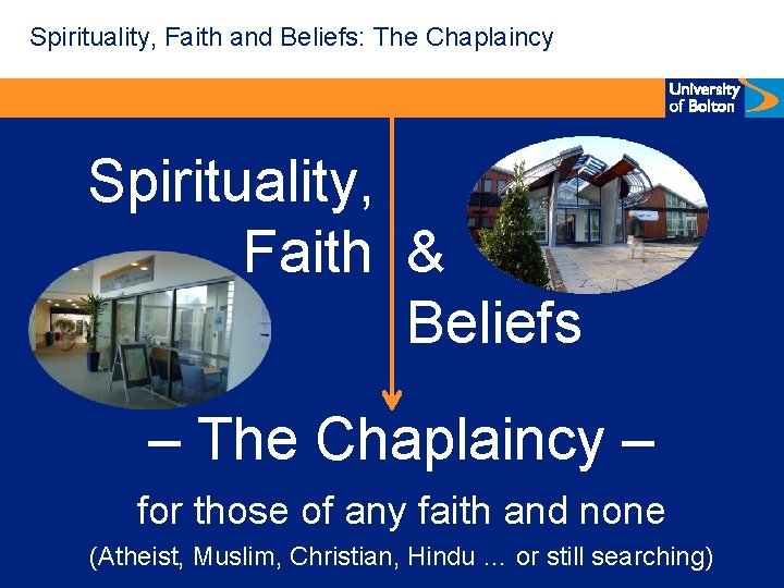 Spirituality, Faith and Beliefs: The Chaplaincy Spirituality, Faith & Beliefs – The Chaplaincy –