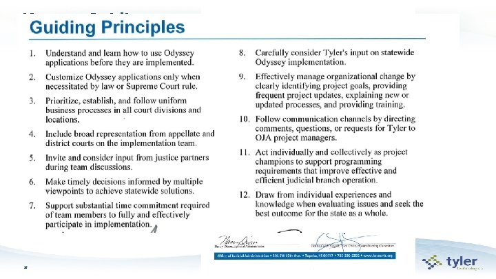 Kansas Guiding Principles • With many stakeholders, Guiding Principles set common goal posts that