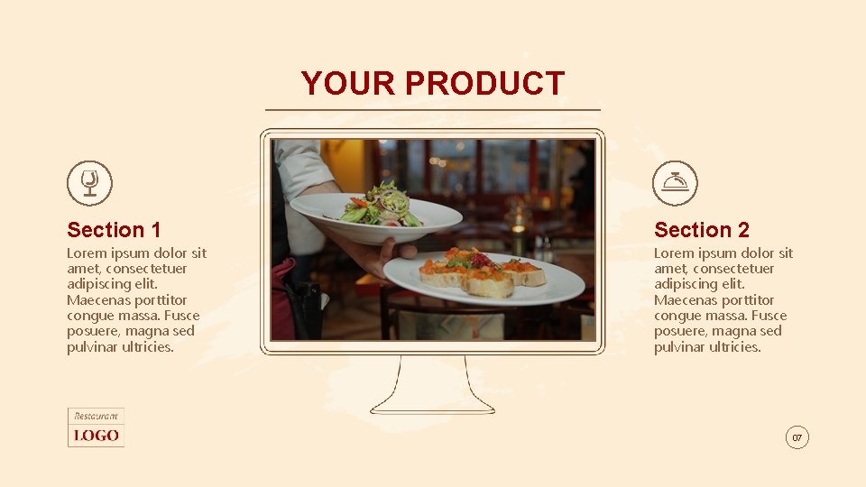 YOUR PRODUCT Section 1 Section 2 Lorem ipsum dolor sit amet, consectetuer adipiscing elit.