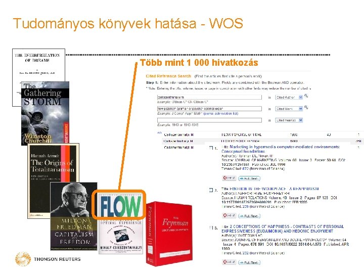 Tudományos könyvek hatása - WOS Több mint 1 000 hivatkozás 
