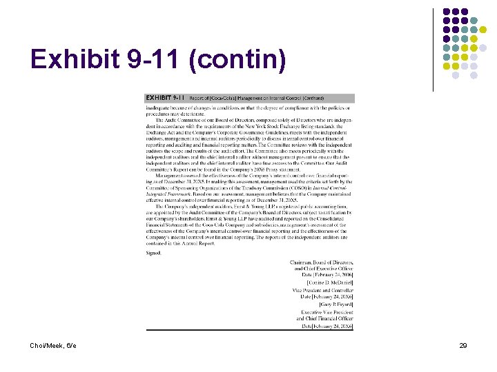 Exhibit 9 -11 (contin) Choi/Meek, 6/e 29 Exhibit 9 -11 (contin) Choi/Meek, 6/e 29