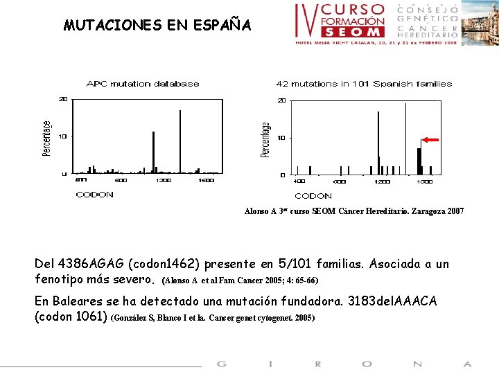 MUTACIONES EN ESPAÑA Alonso A 3 er curso SEOM Cáncer Hereditario. Zaragoza 2007 Del